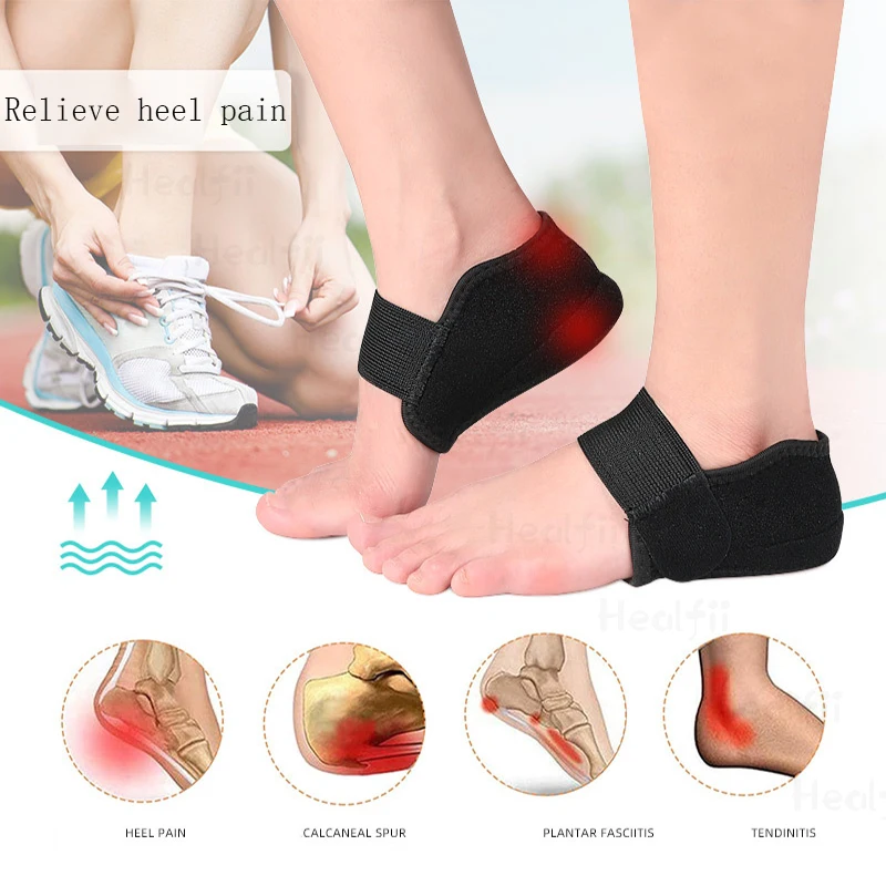 Heel Protective Sleeve Increased By 1 2 3 CM, Heel Pad Hook And Loop Silicone Anti-slip Half Pad Anti-cracking Foot