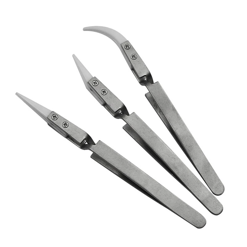 

Precision Ceramic Reverse Tweezers Heat-resistant Straight Curved Tip Tweezers