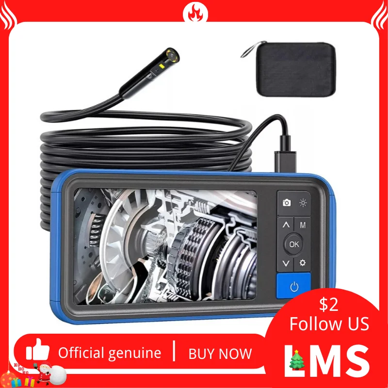 

Inspection Camera Endoscope with 4.5'' Screen, 1080P HD Dual Lens Snake Borescope Camera for Sewer Duct Drain Pipe