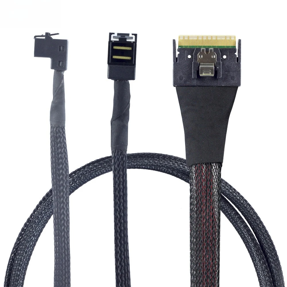 Фото ADT-Link MINI SAS Slimline SFF-8654 8i 4,0, противоскользящий разъем для SAS HD 8643, длина жгута верхнего изгиба, дополнительно 0,5 м, 0,8 м, 1 м №3