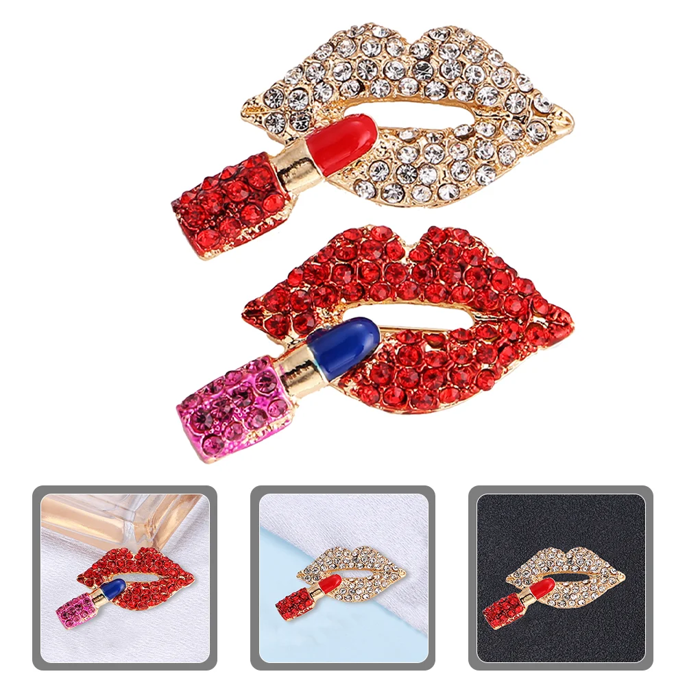 

Lips Brooch Pin Aesthetic Women Clothes Shawl Jewelry Lapel Scarf Brooches Backpacks