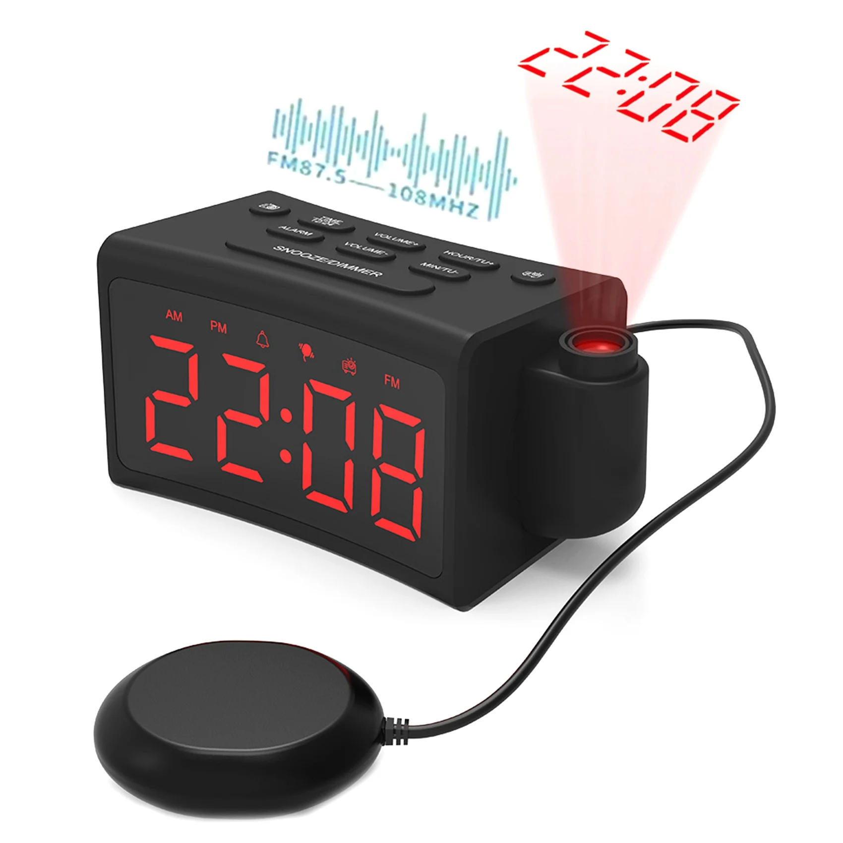 For Heavy Sleepers Vibrating Alarm Clock With Bed Shaker For Deaf And Hard Of Hearing Snooze Clock