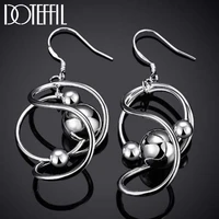 doteffil 925 sterling silver geometric smooth beads earring woman party fashion jewelry