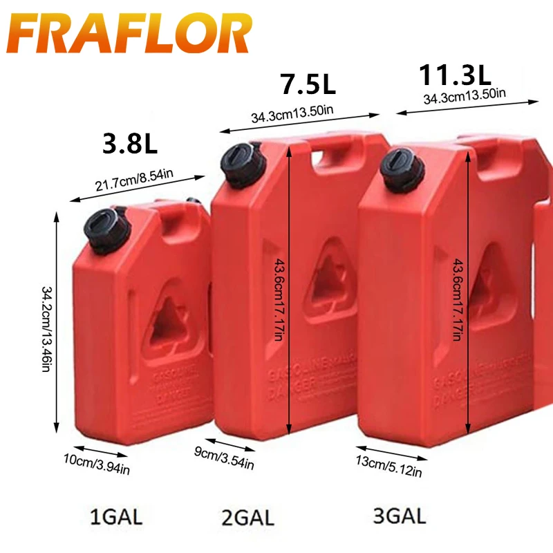 3.8L 7.5L 11.3L Jerry Can Gas Fuel Tank Plastic Petrol Car Gokart Spare Container Gasoline Tanks Canister ATV Motorcycle - купить по