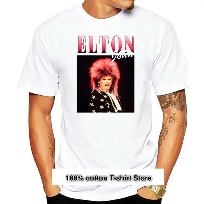 

Винтажная Camiseta de Elton John para hombre, camisa para mujer