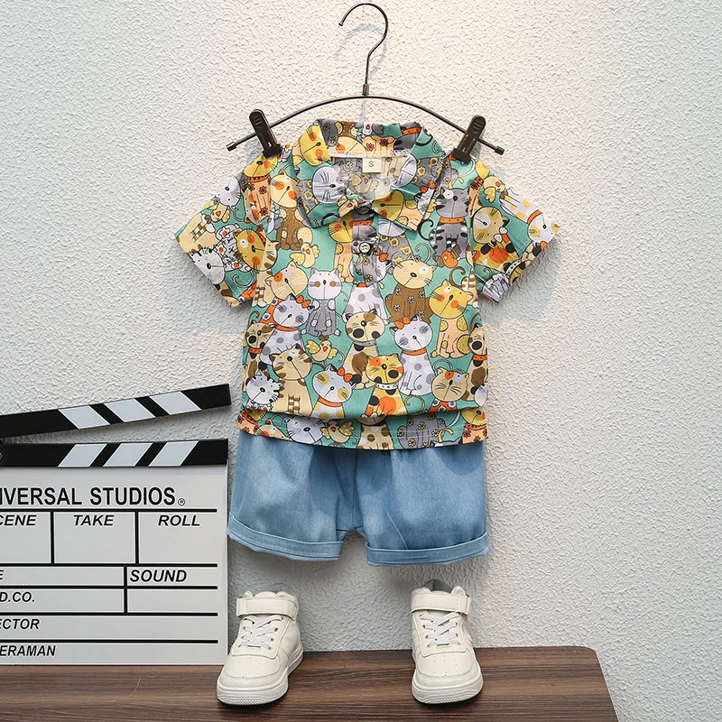 

2022 Summer Children Clothing Set for Boys France Casual Boy Child Costume Newborn Baby Boy Clothing Cartoon for 0-3 Years New
