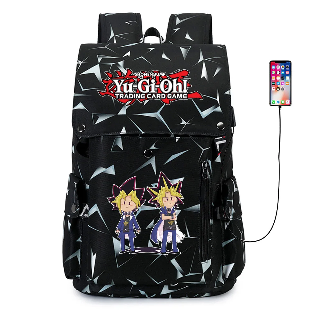 

Anime Duel Monsters Backpack USB Charging Mochila School Bag Casual Teenger Oxford Shoulder Travel Bag Laptop Bag Rucksack