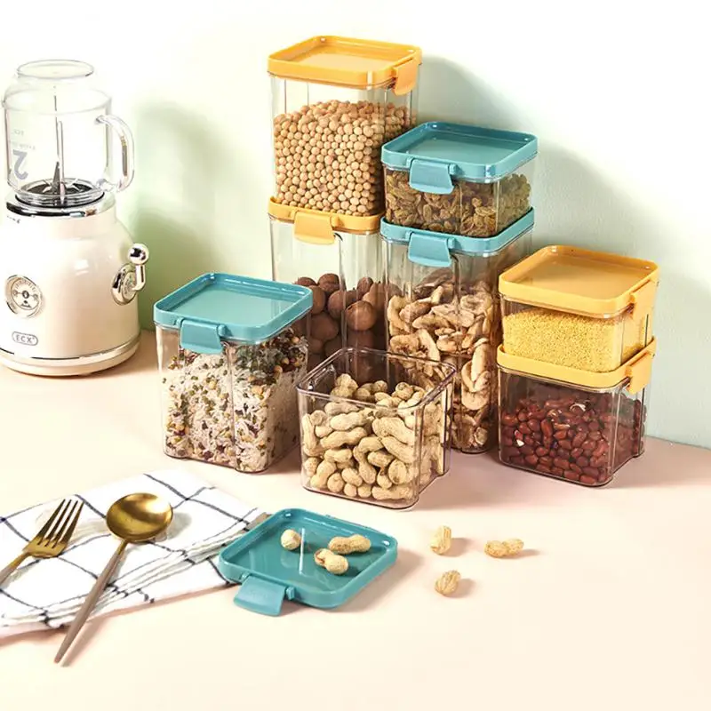 

Герметичный Кухонный Контейнер для хранения, квадратный прозрачный контейнер для хранения в холодильнике, запечатанный простой фотоконтейнер для домашних животных, новинка