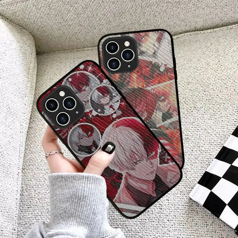 

My Hero Academia Shouto Todoroki Phone Case Hard Leather Case for iPhone 11 12 13 Mini Pro Max 8 7 Plus SE 2020 X XR XS Coque