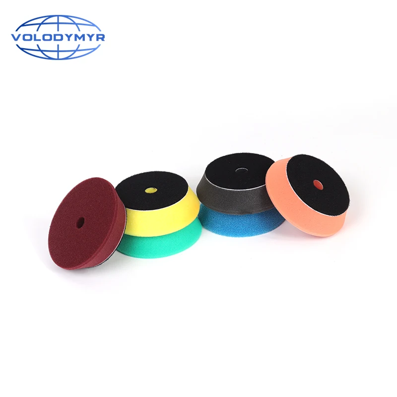 Volodymyr Polishing Pad Sponge Buffer Pads 4 Inch Buffing Foam Disc Kit with 3 Inch Hook and Loop for DA RO GA Car Polisher
