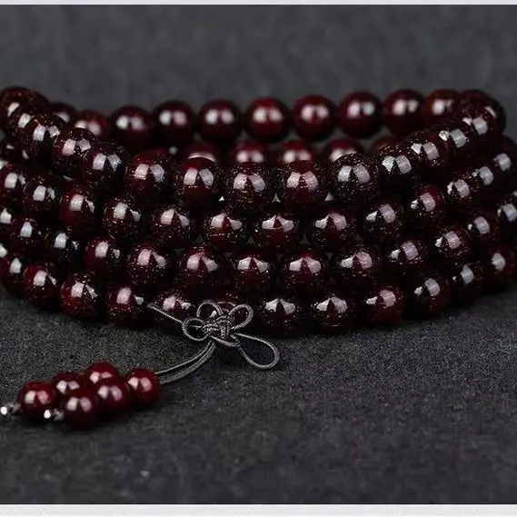 

SNQPXiaoye Red Sandalwood Buddha Bead Bracelet, Collection Of Old Materials 108 Men's Edition Playing Strong Fragrance Flowing B