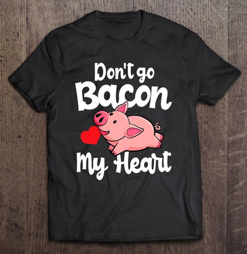 

Футболка мужская оверсайз с надписью Don't Go Bacon My Heart Pig