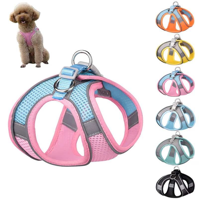 

Dog Harness Leash Set for Small Dogs Adjustable Puppy Cat Harness Vest French Bulldog Chihuahua Pug Outdoor Walking Lead Leash