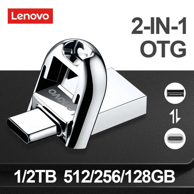 

Lenovo Type-c 2 In 1 USB 3.0 Flash Drives 2TB 1TB 512GB 256GB High Speed OTG Pendrive 128GB Waterproof USB Disk Memory Card