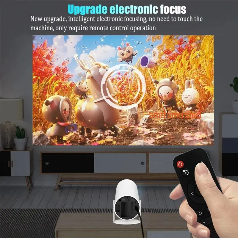 Фото Портативный HD-проектор DITONG HY300 Plus 4K 1280x720P с Android, Wi-Fi, LED-подсветкой для домашнего кинотеатра, видео, игр и просмотра фильмов №2