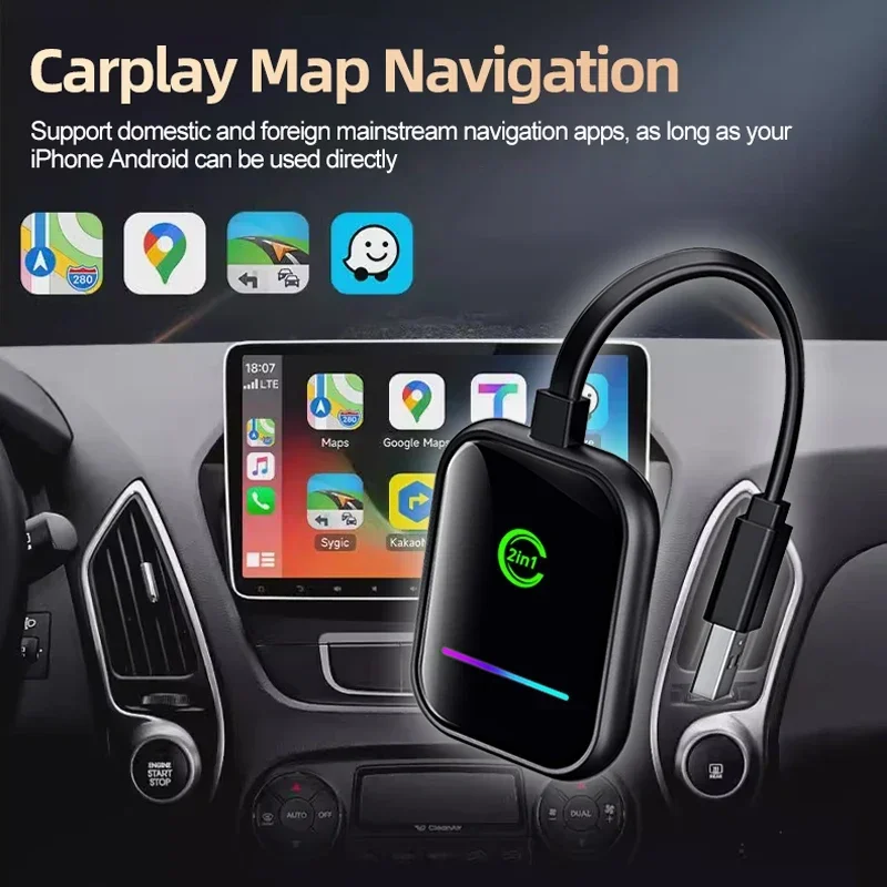 Фото Для Nissan Armada с USB-адаптером питания Carplay Android Auto 5 ГГц Wi-Fi Plug and Play Мини-адаптер Auto Connect Smart Box №3