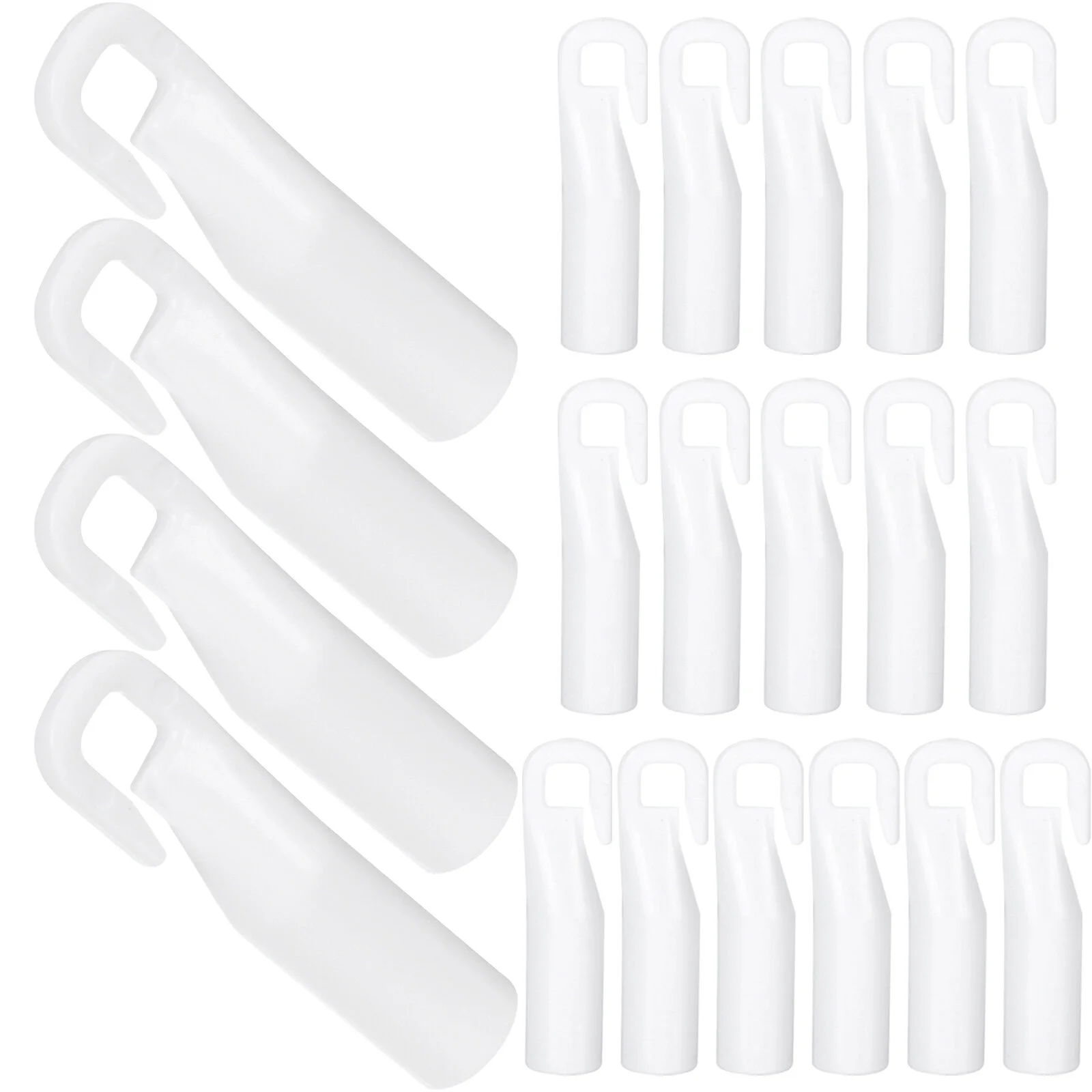 

20 Pcs Plastic Hangers Pole Hook Wand Caps White Blind Rod Tip Tilt Pom Parts