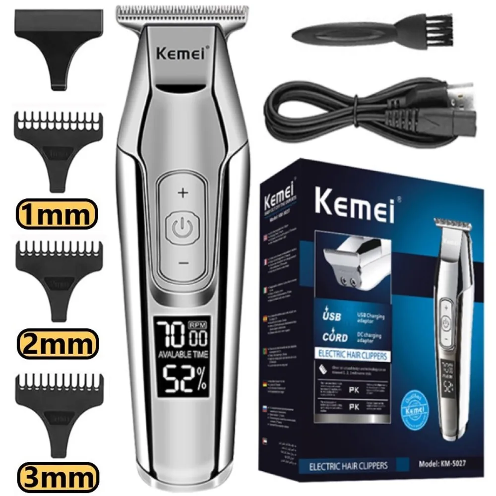 Kemei KM5027 Hair Clipper Professional Beard Trimmer Barber Hairdresser Men Shaver Haircut Machine Cordless Hair Cutting Machine