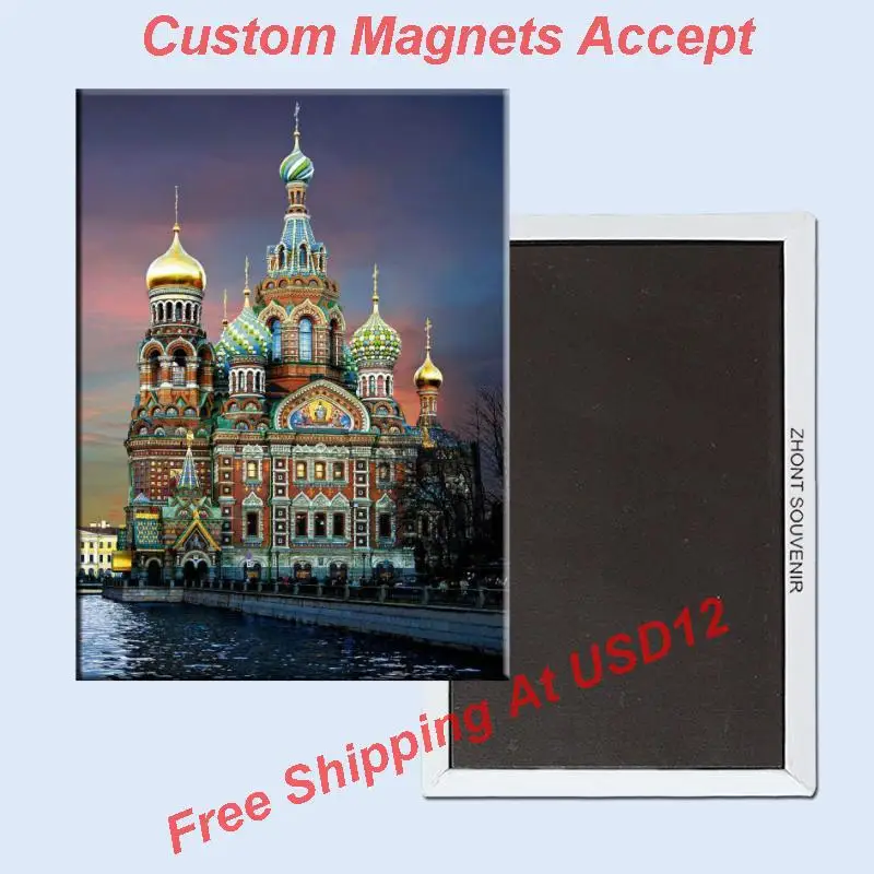 

Tourist Magnets ,St Petersburg in Russia,Church of the Savior on Blood Rectangle Metal Fridge Magnet 5544 Tourist Souvenir