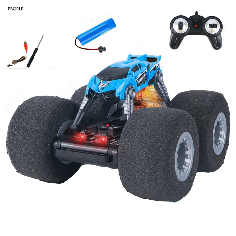 EBORUI Big Wheel RC Monster Truck Giant Wheels RC Car Shot Indoor Remote Control Car Super Soft Wheels Gift Toys for Kids
