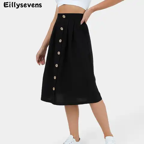 Flared Skirts Women's Basic A-Line Skirt Fashion Versatile Black Casual Mini Skater Medium Pleated Fluffy Skirt Saia Feminina