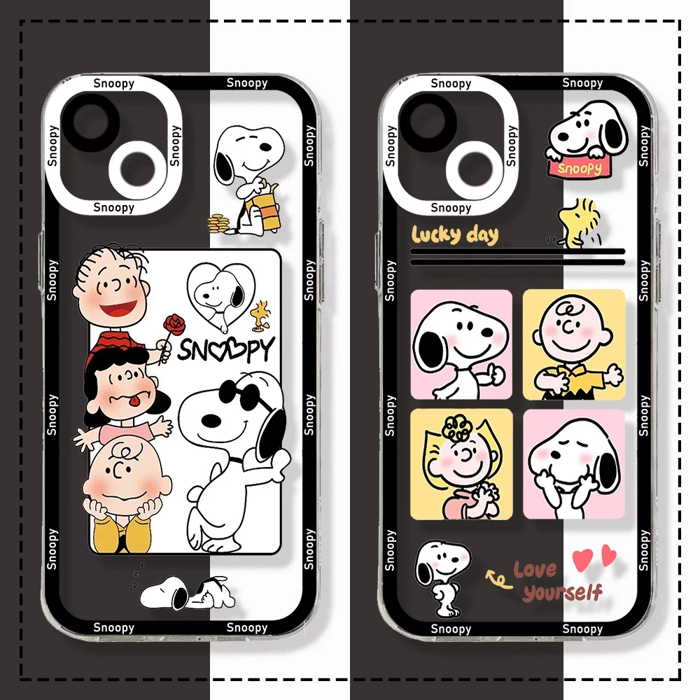 

Cartoon Snoopies Phone Case For Xiaomi Redmi Note 12C 11 10 Pro Plus 10C 9A 9C 9T K30 K40 K50 K60 4G 5G Transparent Cover Coque