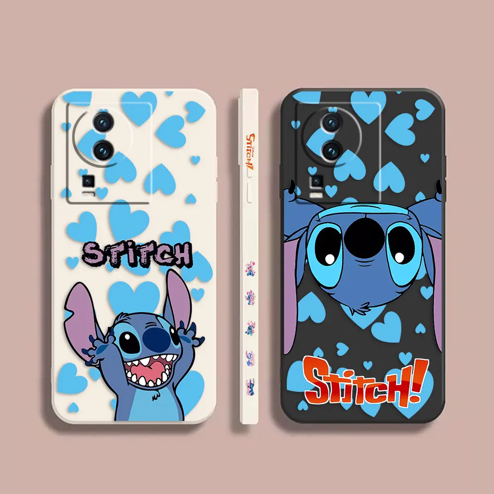 

Case For VIVO IQOO 5 7 8 9 10 11 Pro 5G Z6 Z7 NEO3 5 5S 6 7 Colour Simple Liquid Silicone Case Cartoon Lilo & Stitch Lover