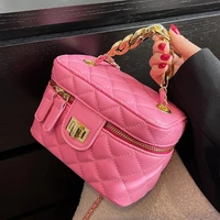 lattice square tote bucket bag 2022 new high quality pu leather women designer handbag luxury brand shoulder messenger bag