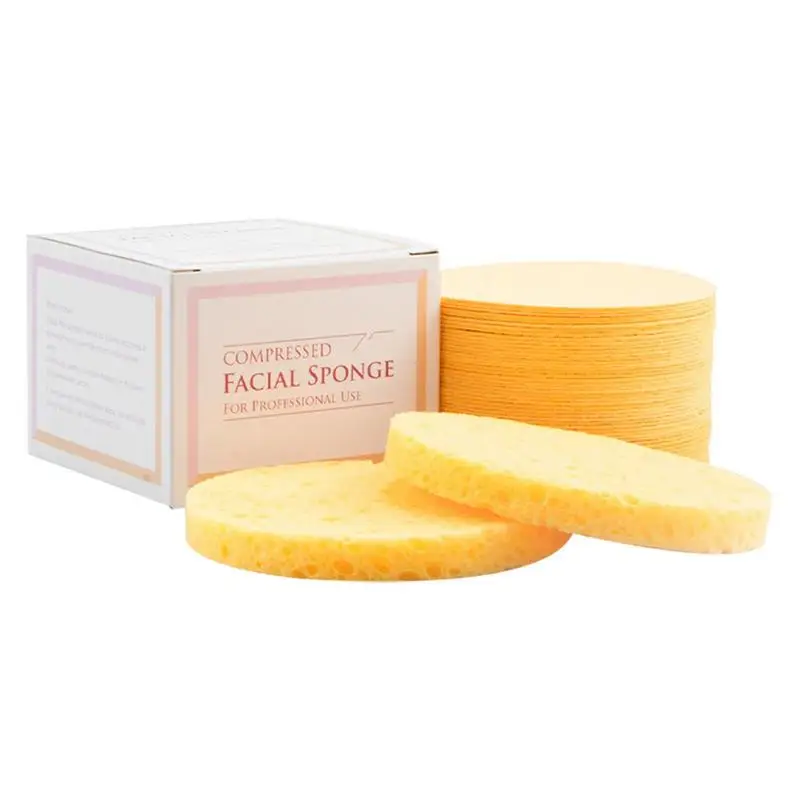 

Spa Sponges 50Pcs Cellulose Facial Sponges Natural Face Scrub Sponge Eco-Friendly & Reusable Makeup Remover Pads Sponge Facial