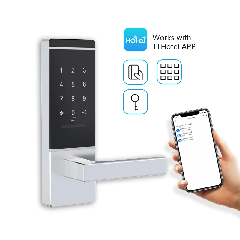 

Apartment keyless Cerradura Electrica Bluetooth Smart Lock With TTlock TThotel App Online Management For Hotel