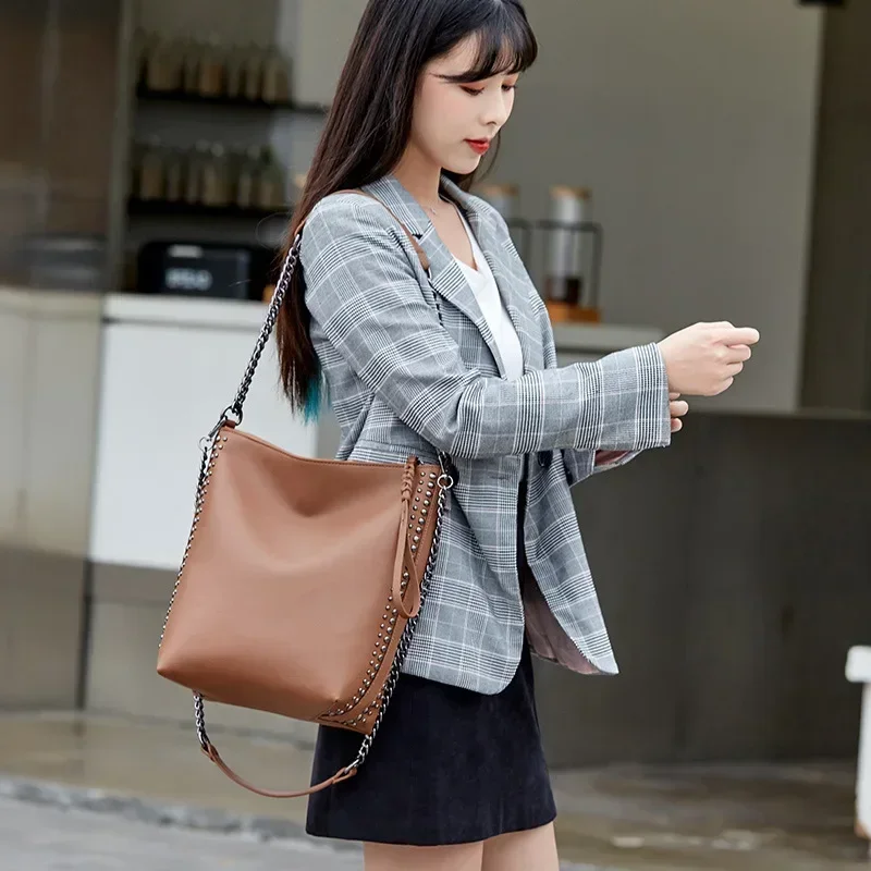 Сумки-ведра из искусственной кожи для женщин 2024 зимняя модная тенденция женская