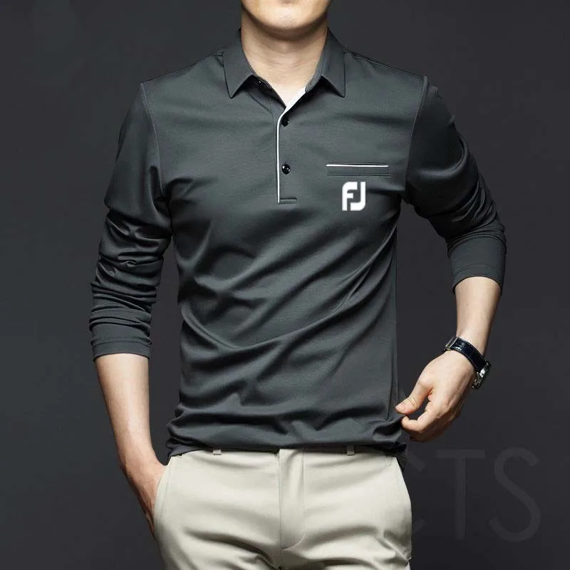 

New Men's High Quality Golf Wear Men's Long Sleeve T-Shirt Breathable Outdoor Leisure Golf POLO Shirt Sports Golf Shirt