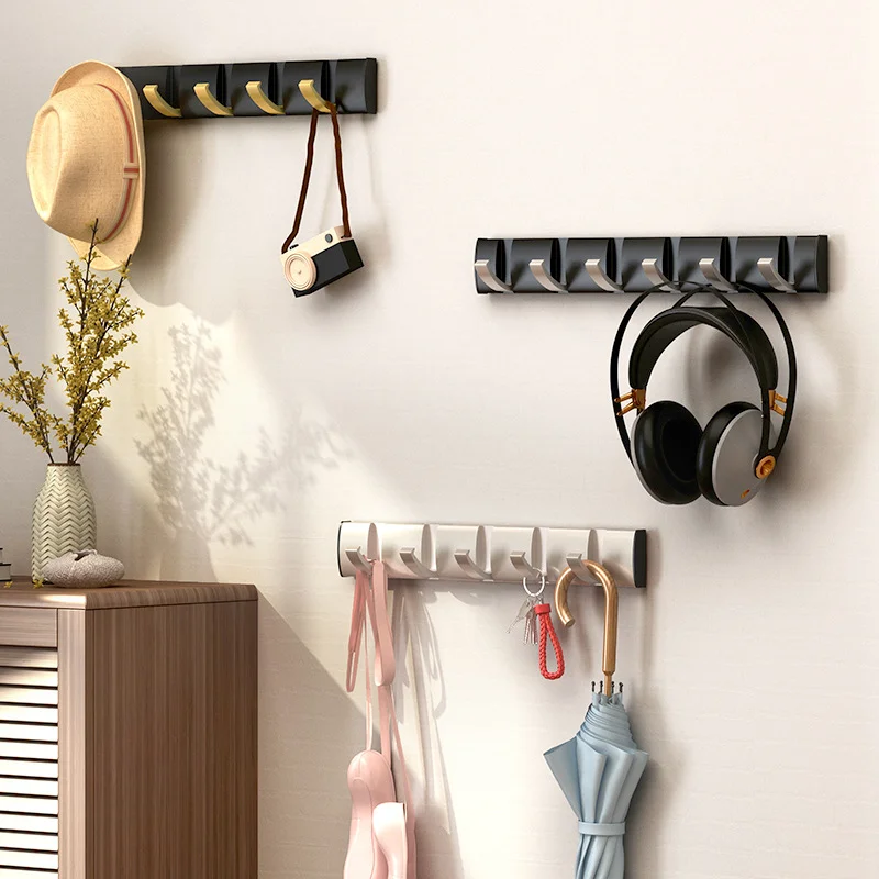 

Bathroom Hooks Non-perforated Invisible Hangers Wall Mounted Doors Folding Behind Fitting Room Wall Entryway Coat Row Hooks