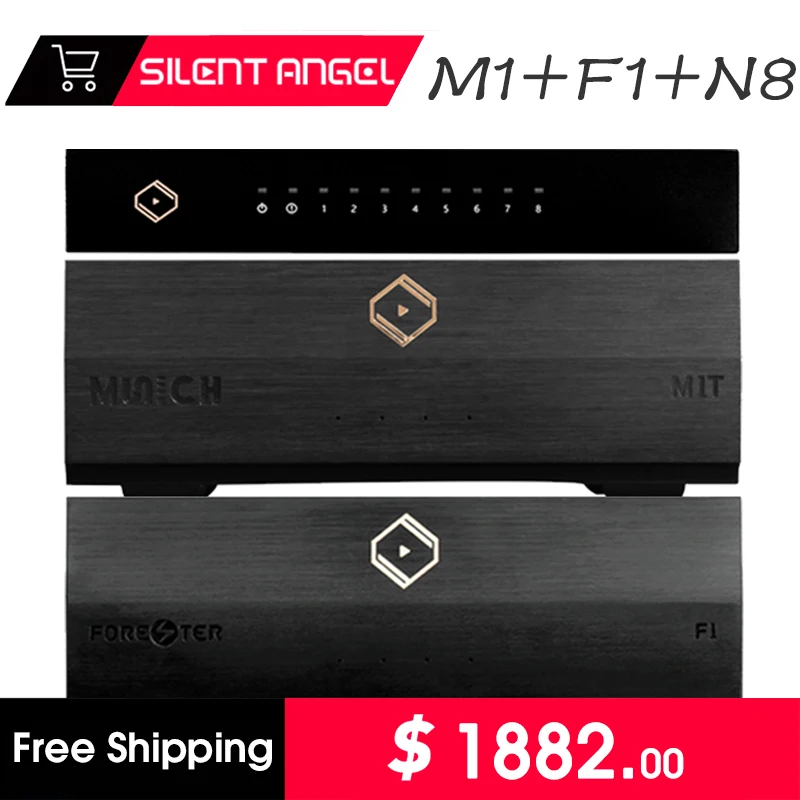 Silent Angel Munich M1T Digital Player + Silent Angel F1 Linear Power Supply + Silent Angel N8 Audio Grade Network Switch