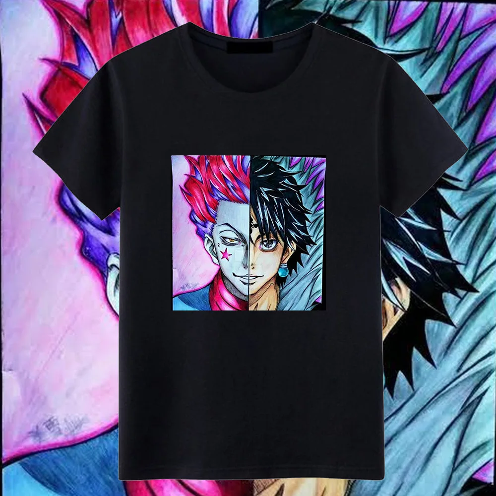 

Japanese Anime Hunter X Hunter Killua Zoldyck GON Hisoka Graphic Tshirt Summer Casual Men's Short Sleeve Cotton Tops Tee Shirt