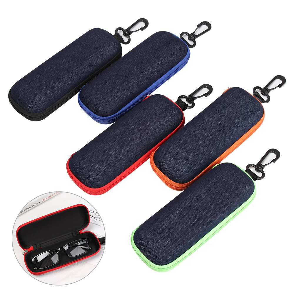 

1PC Portable Eyewear Cases Cover Sunglasses Hard Case For Women Men Glasses Box With Lanyard Zipper Eyeglass Cases Protector