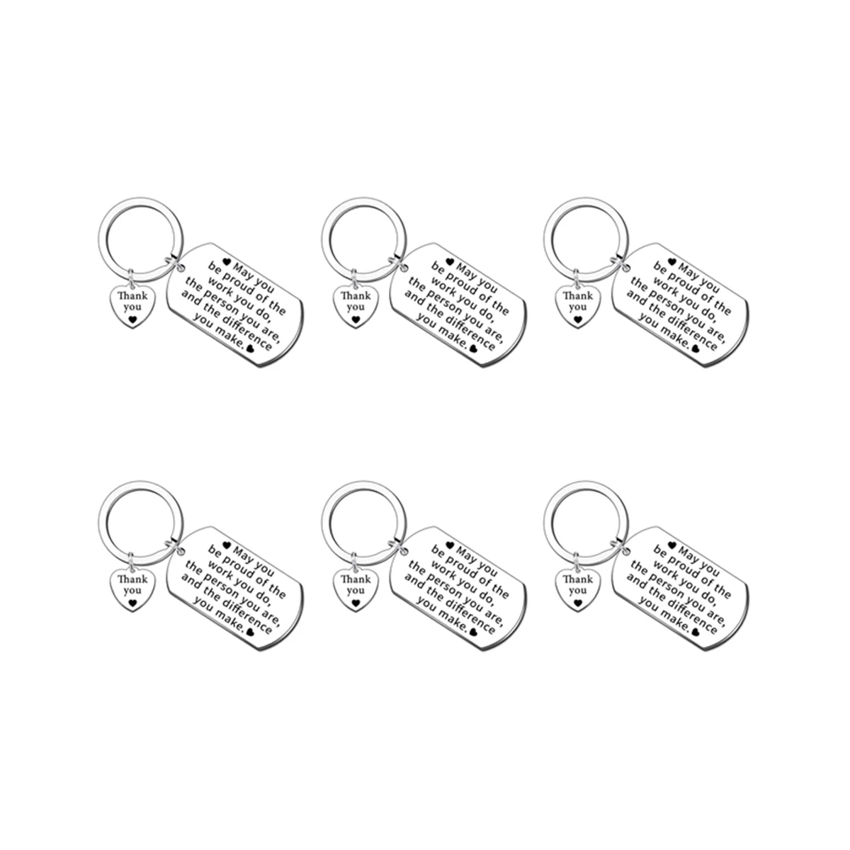 

6Pcs Thank You Gifts for Women Men Appreciation Keychain Gift for Coworker Employee Teacher,May You Be Proud of Keychain