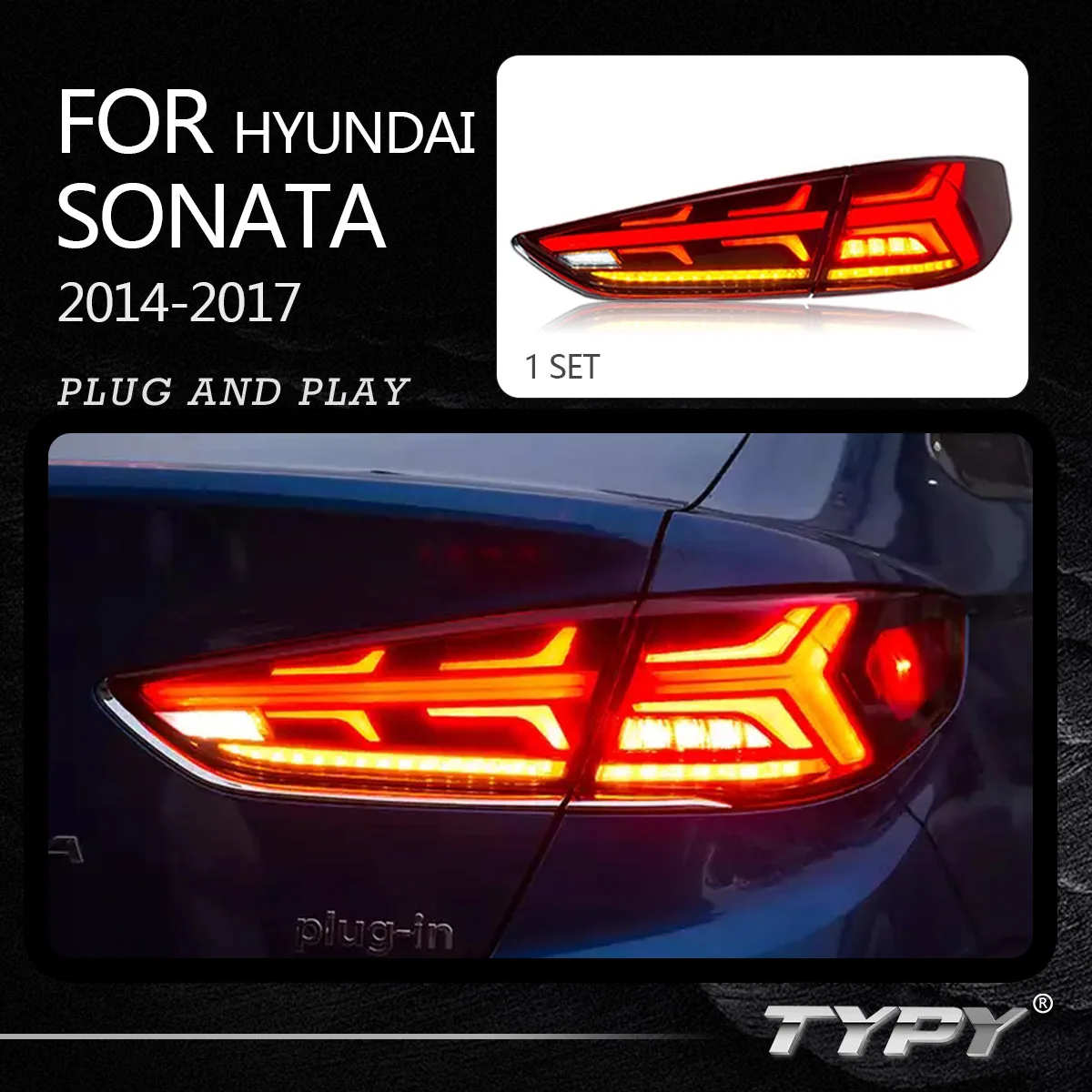 

Задний фонарь для Hyundai Sonata, поворотный сигнал, ДХО, стоп-сигналы