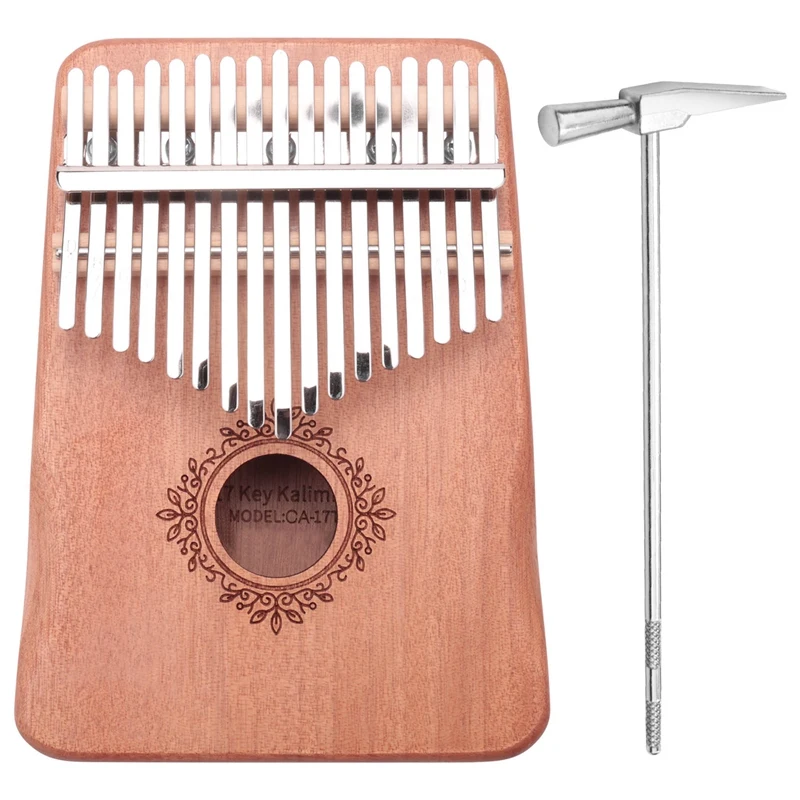 

Пианино для большого пальца Kalimba, 17 клавиш, красное дерево, музыкальный инструмент для детей, взрослых, новичков