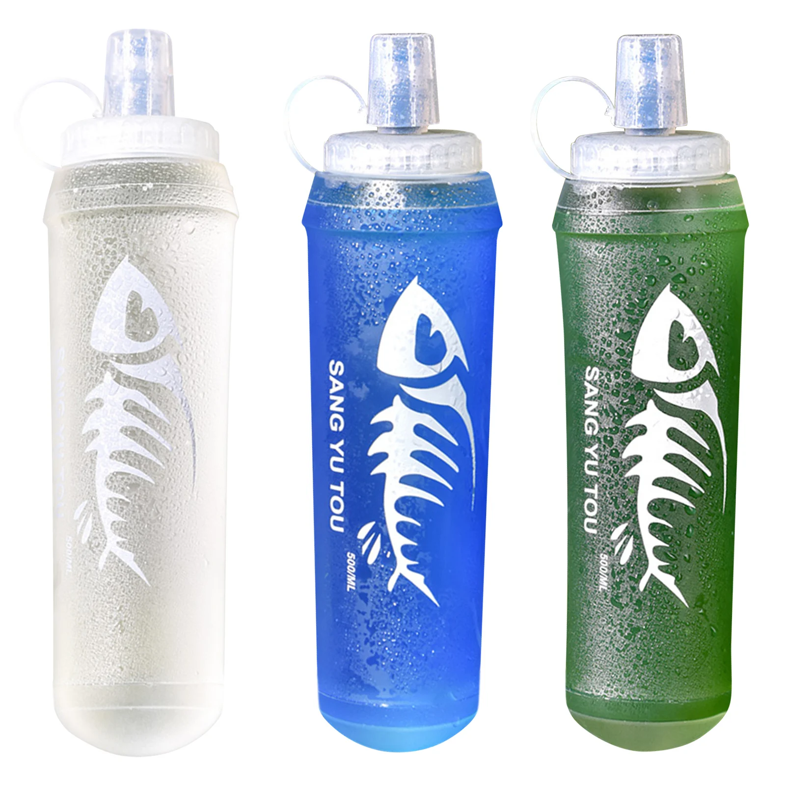

TPU Folding Flask Sport & Bike Squeeze Bottle Running Bottle Sports & Outdoors Water Bottles For Sports Running Hiking Cycling
