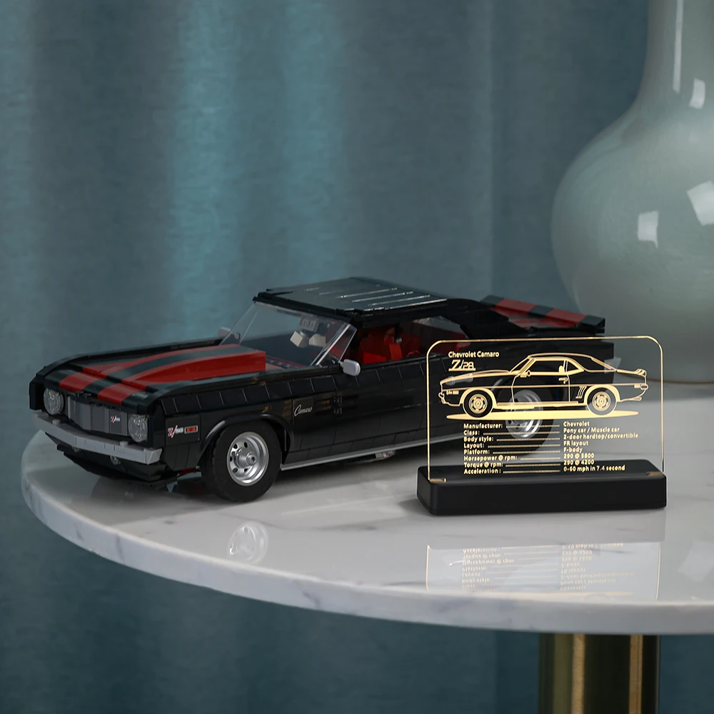 

EASYLITE LED Light Acrylic Display Board Sign Plate Nameplate For 10304 Chevroleted Camaro Z28 Building Blocks Bricks Toy Set