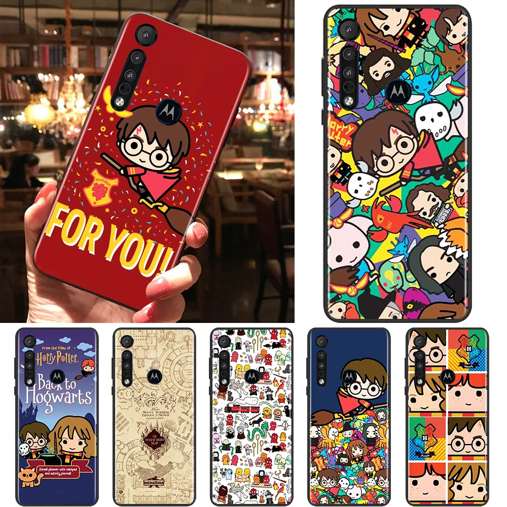 

Cartoon Harry Potter Wand Cute Case For Motorola Moto G9 G8 E20 E7 E6 One Marco Hyper Fusion Power Edge Plus Black Phone Cover