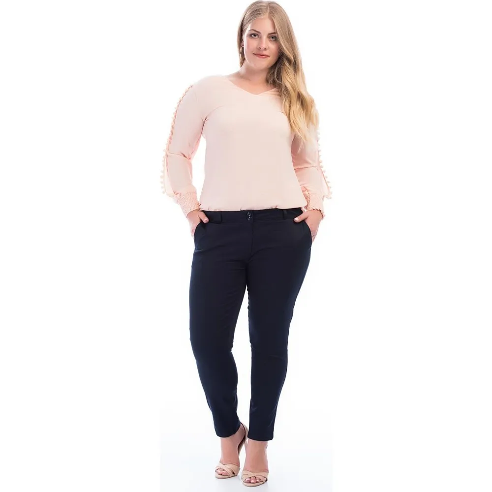 

Женские льняные брюки Dorlie, темно-синие, 49116