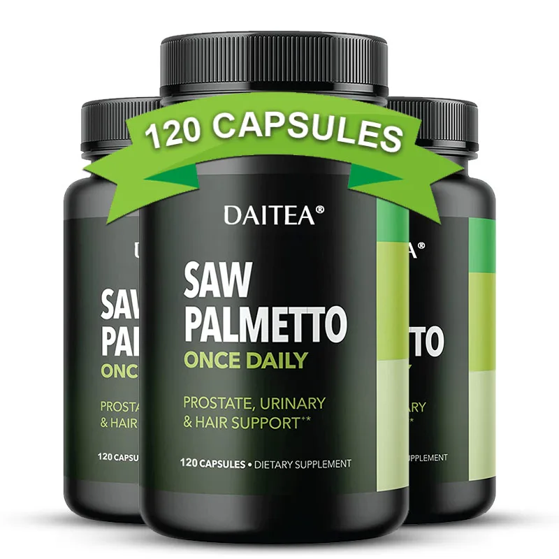 

Saw Palmetto Prostate Supplement for Men DHT Blocker Promotes Hair Growth - Improves Urinary Frequency and Bladder Disorders