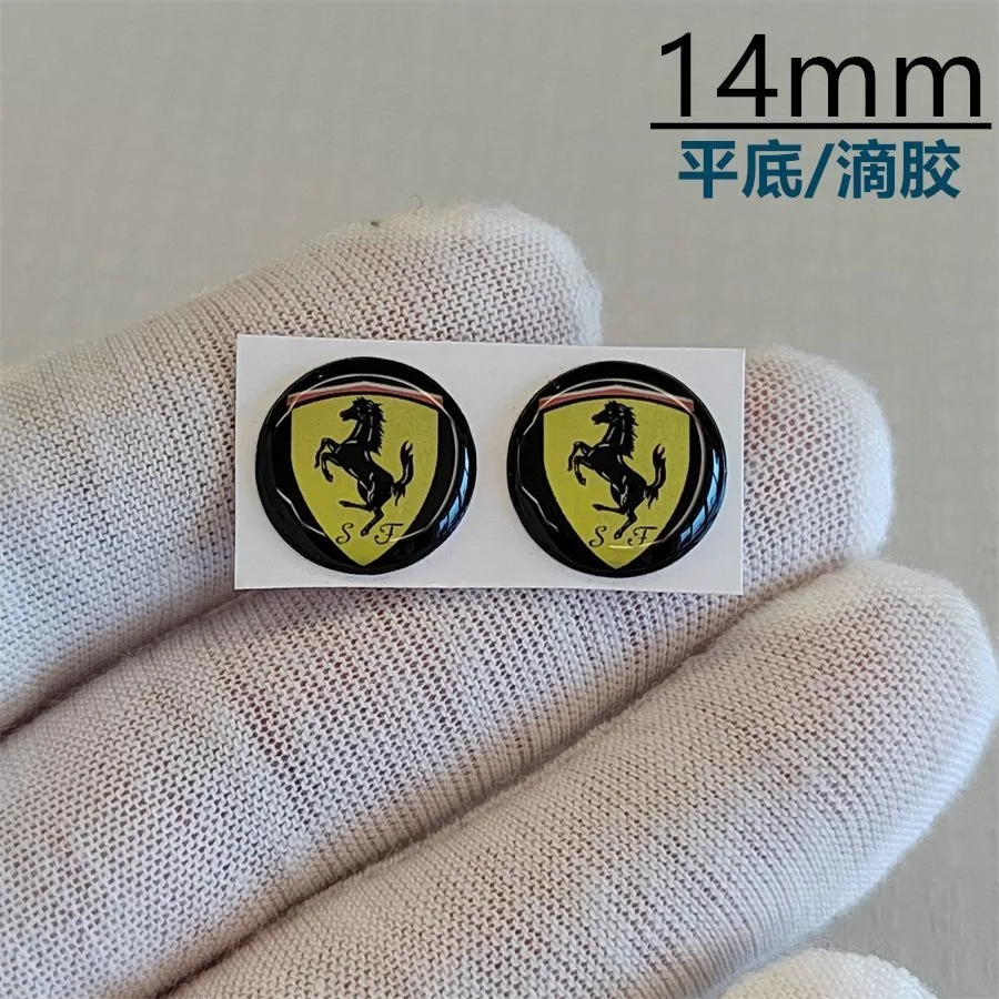 

11 мм 14 мм наклейка с логотипом ключей от автомобиля, украшение интерьера автомобиля, наклейка, аксессуары для Ferrari Roma Spider SF90 F80 575M LaFerrari Amalfi