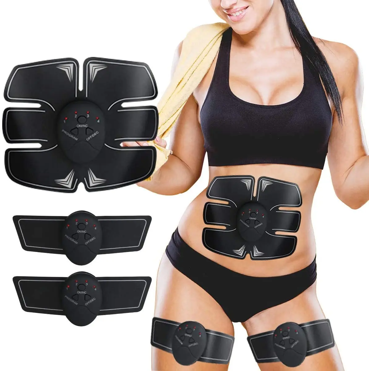 

Body Fitness EMS Trainer ABS Muscle Stimulator, Weight Loss Abdominal Trainers for Abdomen/Arm/Leg Training Men and Women