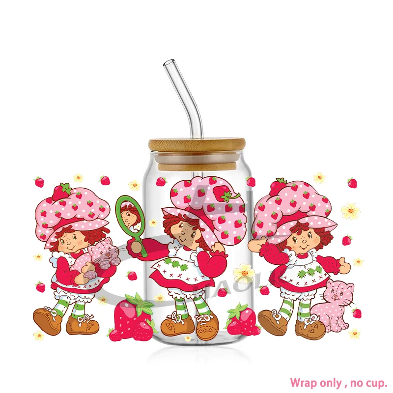 80s Vintage Cartoon UV DTF 16oz Cup Wrap Libbey Glass Plastic Can Wraps Selfadhesive Sticker Ready to Ship Not Included