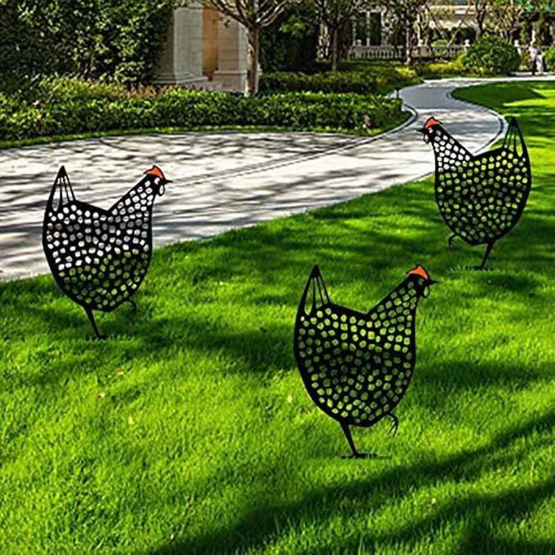 

1PCS Chicken Decorations Hollow Acrylic Farm Animal Hen Stakes Ornaments for Easter Home Outdoor Yard Garden Lawn Floor Decor
