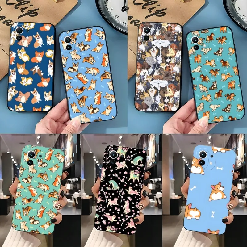 

Cute Jolly Corgis Phone Case For Redmi K40 K30 K20 Pro Plus K50 Gaming Extreme GO 8 8A 9 9A 9C 9T 10 10X Black Silicone Cover