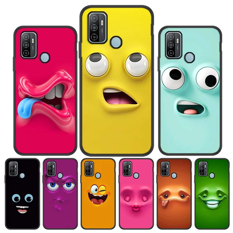 

Funny Face Phone Case For OPPO A53 A53S A94 A93 A73 A72 A9 2020 Silicon Case OPPO A15S A71 A 53 A39 A57 A33 A59 A83 A92S Cover